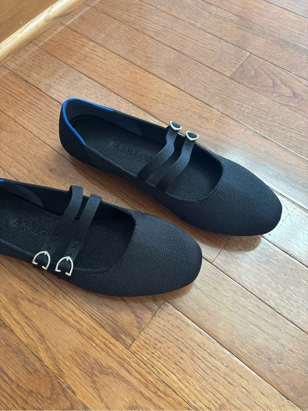 Rothy's Double Buckle Black Mary Janes